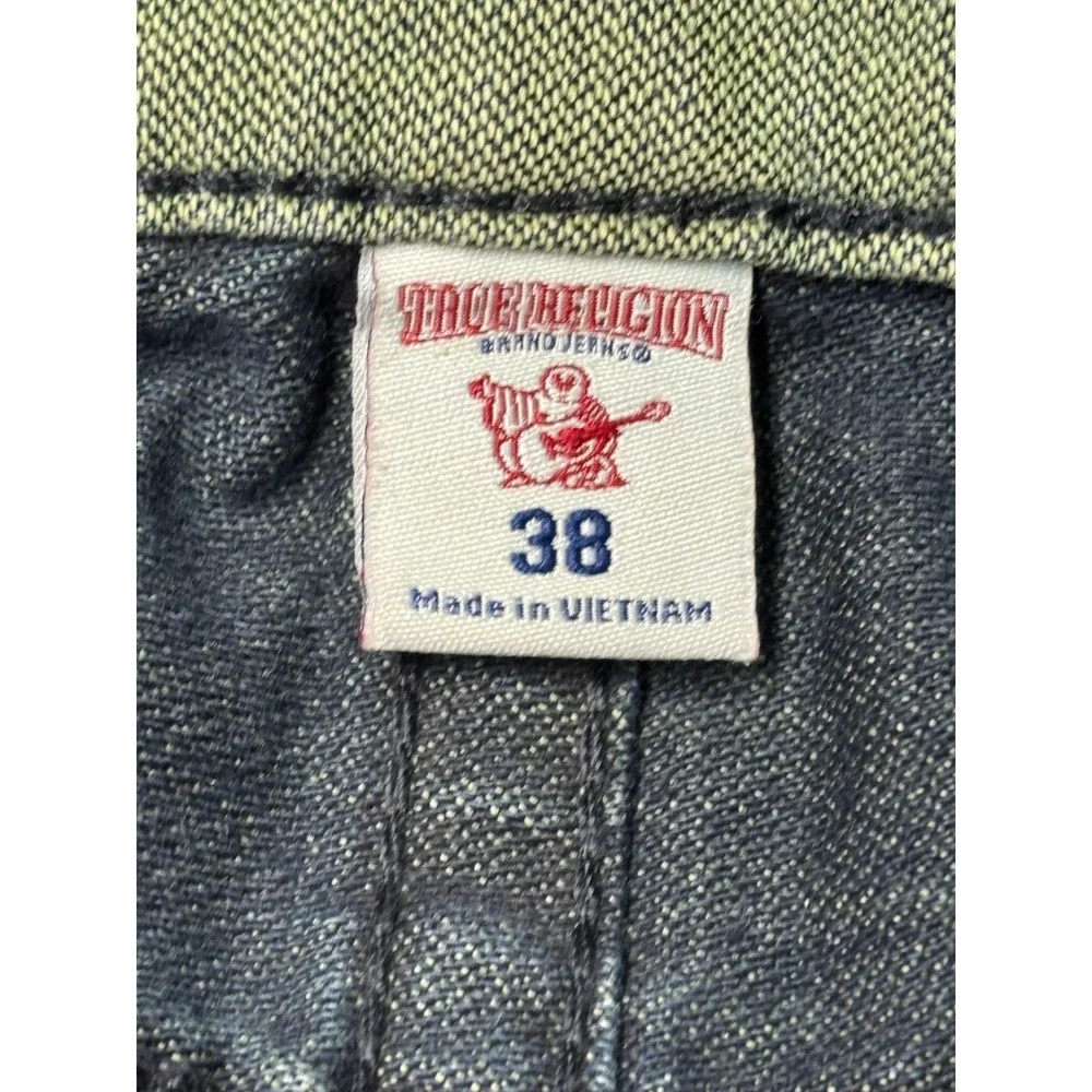 True Religion Mens Section Moto Slim Pants Olive Green‎ Biker Ribbed 38X33